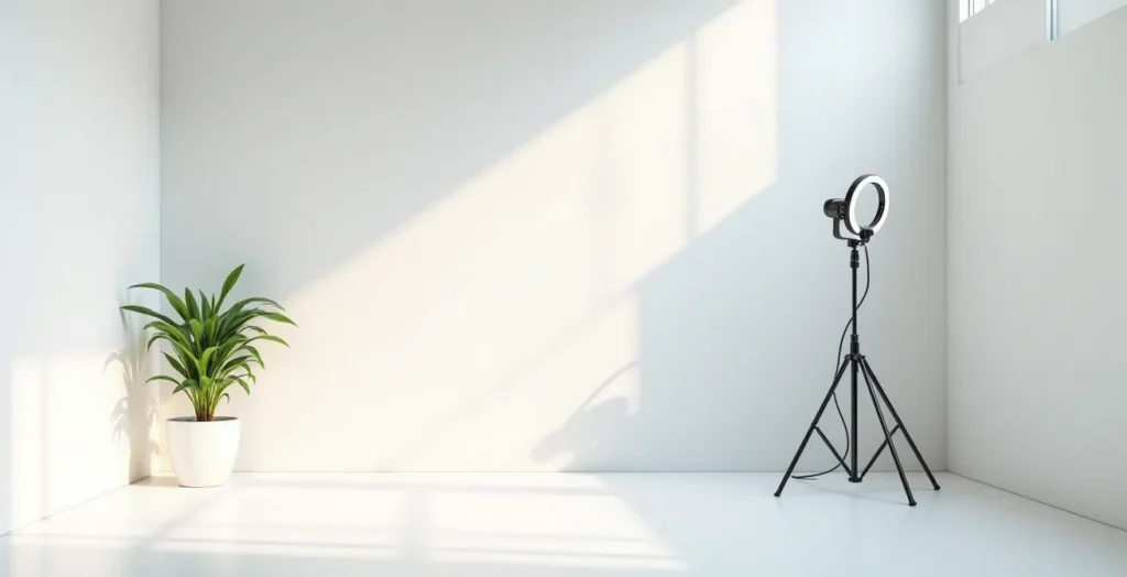 Espace de tournage vidéo minimaliste en entreprise Espace de tournage vidéo minimaliste en entreprise